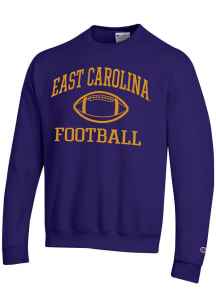 Champion East Carolina Pirates Mens Purple Football Football Powerblend Long Sleeve Crew Sweatshir..