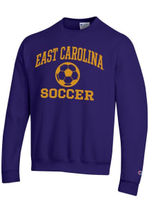 Champion East Carolina Pirates Mens Purple Soccer Powerblend Long Sleeve Crew Sweatshirt