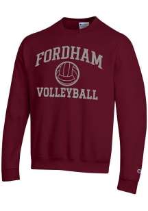 Champion Fordham Rams Mens Maroon Volleyball Powerblend Long Sleeve Crew Sweatshirt