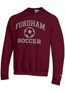 Champion Fordham Rams Mens Maroon Soccer Powerblend Long Sleeve Crew Sweatshirt