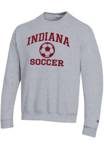 Champion Indiana Hoosiers Mens Grey Soccer Powerblend Long Sleeve Crew Sweatshirt