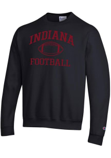 Champion Indiana Hoosiers Mens Black Football Football Powerblend Long Sleeve Crew Sweatshirt