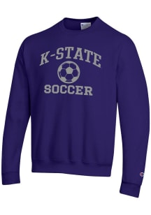 Champion K-State Wildcats Mens Purple Soccer Powerblend Long Sleeve Crew Sweatshirt