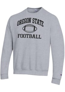 Champion Oregon State Beavers Mens Grey Football Football Powerblend Long Sleeve Crew Sweatshirt