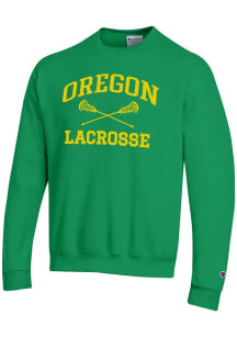Champion Oregon Ducks Mens Kelly Green Lacrosse Powerblend Long Sleeve Crew Sweatshirt