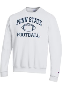 Champion Penn State Nittany Lions Mens White Football Football Powerblend Long Sleeve Crew Sweatsh..