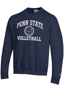 Champion Penn State Nittany Lions Mens Navy Blue Volleyball Powerblend Long Sleeve Crew Sweatshirt