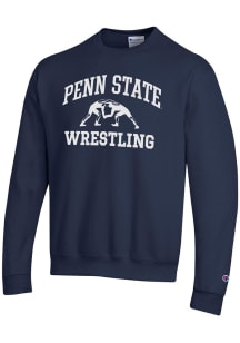 Champion Penn State Nittany Lions Mens Navy Blue Wrestling Powerblend Long Sleeve Crew Sweatshirt