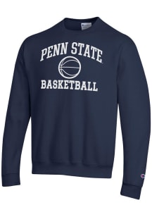 Champion Penn State Nittany Lions Mens Navy Blue Basketball Powerblend Long Sleeve Crew Sweatshirt