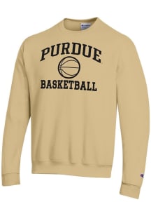 Champion Purdue Boilermakers Mens Gold Basketball Powerblend Long Sleeve Crew Sweatshirt
