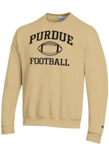 Champion Purdue Boilermakers Mens Gold Football Football Powerblend Long Sleeve Crew Sweatshirt