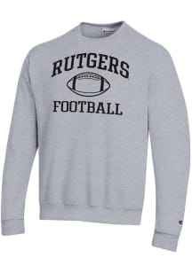 Champion Rutgers Scarlet Knights Mens Grey Football Football Powerblend Long Sleeve Crew Sweatshir..
