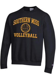 Champion Southern Mississippi Golden Eagles Mens Black Volleyball Powerblend Long Sleeve Crew Swea..