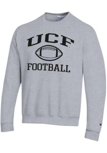 Champion UCF Knights Mens Grey Football Football Powerblend Long Sleeve Crew Sweatshirt