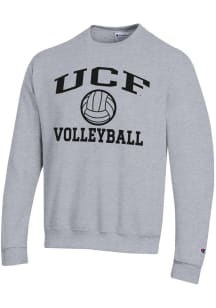 Champion UCF Knights Mens Grey Volleyball Powerblend Long Sleeve Crew Sweatshirt