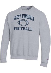Champion West Virginia Mountaineers Mens Grey Football Football Powerblend Long Sleeve Crew Sweats..