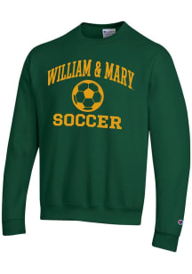 Champion William & Mary Tribe Mens Green Soccer Powerblend Long Sleeve Crew Sweatshirt