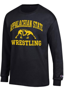 Champion Appalachian State Mountaineers Black Wrestling Jersey Long Sleeve T Shirt