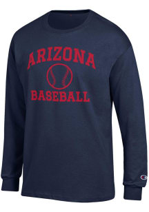 Champion Arizona Wildcats Navy Blue Baseball Jersey Long Sleeve T Shirt