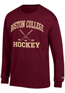Champion Boston College Eagles Maroon Hockey Jersey Long Sleeve T Shirt