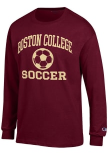 Champion Boston College Eagles Maroon Soccer Jersey Long Sleeve T Shirt