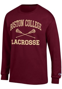 Champion Boston College Eagles Maroon Lacrosse Jersey Long Sleeve T Shirt