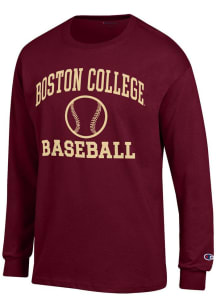 Champion Boston College Eagles Maroon Baseball Jersey Long Sleeve T Shirt