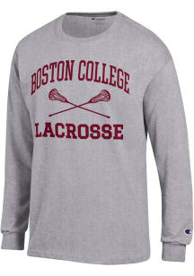 Champion Boston College Eagles Grey Lacrosse Jersey Long Sleeve T Shirt