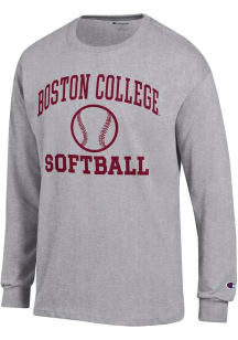 Champion Boston College Eagles Grey Softball Jersey Long Sleeve T Shirt