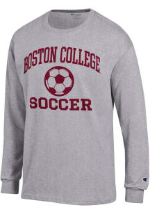 Champion Boston College Eagles Grey Soccer Jersey Long Sleeve T Shirt