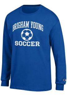 Champion BYU Cougars Blue Soccer Jersey Long Sleeve T Shirt