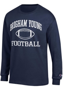 Champion BYU Cougars Navy Blue Football Football Jersey Long Sleeve T Shirt