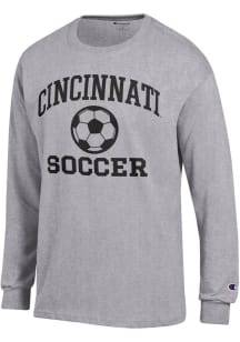 Champion Cincinnati Bearcats Grey Soccer Jersey Long Sleeve T Shirt
