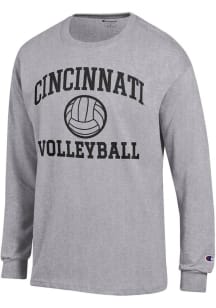 Champion Cincinnati Bearcats Grey Volleyball Jersey Long Sleeve T Shirt