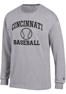 Champion Cincinnati Bearcats Grey Baseball Jersey Long Sleeve T Shirt