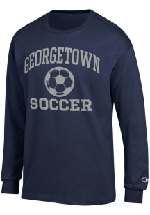 Champion Georgetown Hoyas Navy Blue Soccer Jersey Long Sleeve T Shirt