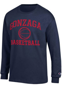 Champion Gonzaga Bulldogs Navy Blue Basketball Jersey Long Sleeve T Shirt
