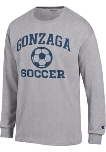 Champion Gonzaga Bulldogs Grey Soccer Jersey Long Sleeve T Shirt