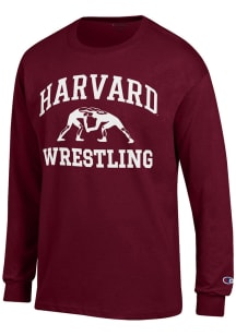 Champion Harvard Crimson Maroon Wrestling Jersey Long Sleeve T Shirt