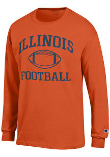Champion Illinois Fighting Illini Orange Football Football Jersey Long Sleeve T Shirt