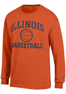 Champion Illinois Fighting Illini Orange Basketball Jersey Long Sleeve T Shirt