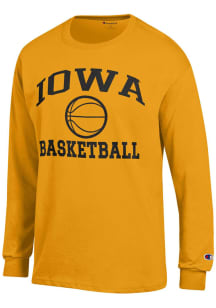 Champion Iowa Hawkeyes Gold Basketball Jersey Long Sleeve T Shirt