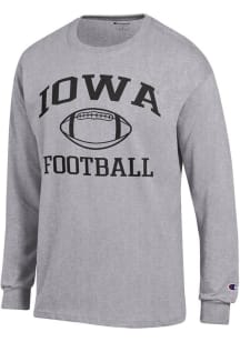 Champion Iowa Hawkeyes Grey Football Football Jersey Long Sleeve T Shirt