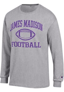 Champion James Madison Dukes Grey Football Football Jersey Long Sleeve T Shirt