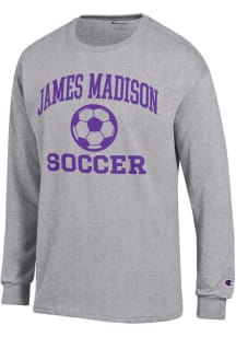 Champion James Madison Dukes Grey Soccer Jersey Long Sleeve T Shirt
