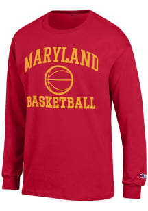 Champion Maryland Terrapins Red Basketball Jersey Long Sleeve T Shirt