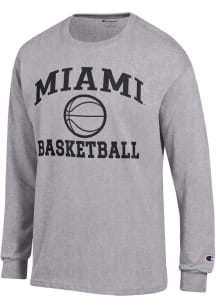 Champion Miami RedHawks Grey Basketball Jersey Long Sleeve T Shirt