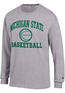 Champion Michigan State Spartans Grey Basketball Jersey Long Sleeve T Shirt