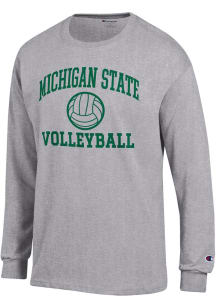 Champion Michigan State Spartans Grey Volleyball Jersey Long Sleeve T Shirt