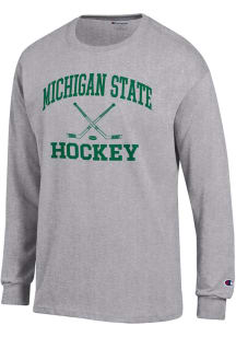 Champion Michigan State Spartans Grey Hockey Jersey Long Sleeve T Shirt